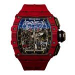 Richard Mille RM11-03 FQ Red Quartz Automatic Flyback Chronograph 49.94mm x 44.50mm Red Rubber Straps Men's Watch