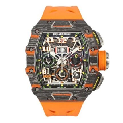 Richard Mille RM11-03 MCL CA-FQ Carbon NTPT Mclaren Flyback Chronograph 50mm x 42.70mm Orange Straps Men's Watch