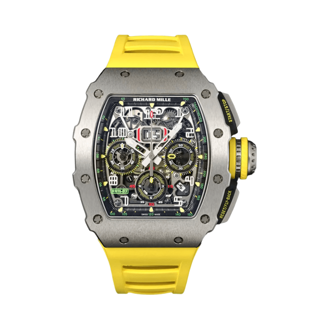 Richard Mille RM11-03 TI Flyback Chronograph 49.94mm Titanium Black Rubber Straps Men’s Watch Richard Mille RM11-03 TI Flyback Chronograph 49.94mm Titanium Black Rubber Straps Men’s Watch