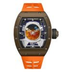 Richard Mille RM52-05 Manual Winding Tourbillon Pharrell Williams 49.94mm x 42.35mm Cermet Orange Rubber Straps Men's Watch