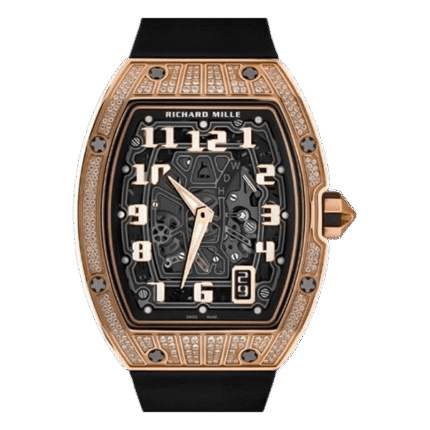 Richard Mille RM67-01 RG Skeleton Automatic Extra Flat Diamond Pave 38.7mm 18K Rose Gold Ladies Watch