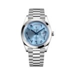 Rolex Day-Date 228206 Platinum 40mm Ice Blue Arabic Dial Men's Watch - Luxury Souq