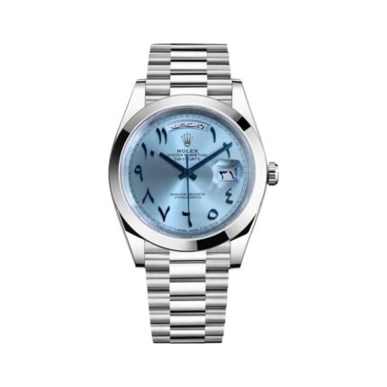 Rolex Day-Date 228206 Platinum 40mm Ice Blue Arabic Dial Men's Watch - Luxury Souq