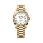 Rolex Day-Date 228238-0042 Yellow Gold 40mm White Roman Dial Men's Watch - Luxury Souq