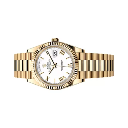 Rolex Day-Date 228238-0042 Yellow Gold 40mm White Roman Dial Men's Watch - Luxury Souq