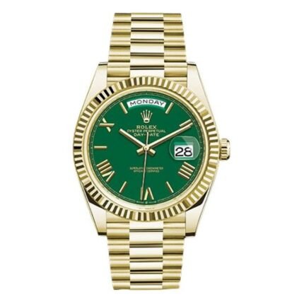 Rolex Day-Date 228238 Grrp 40Mm 18Kt Yellow Gold Green Dial - Luxury Souq