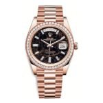 Rolex Day-Date 228345RBR-0016 40mm Rose Gold Eisenkiesel Diamond Dial & Diamond Bezel Men’s Watch