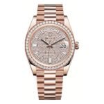 Rolex Day-Date 228345Rbr Dpbdp 40Mm Pave Baguette Rose Gold And Diamond Bezel Men'S Watch - Luxury Souq