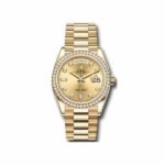 Rolex Day-Date Diamond Bezel 36Mm 18Kt Yellow Gold Men'S Watch - Luxury Souq