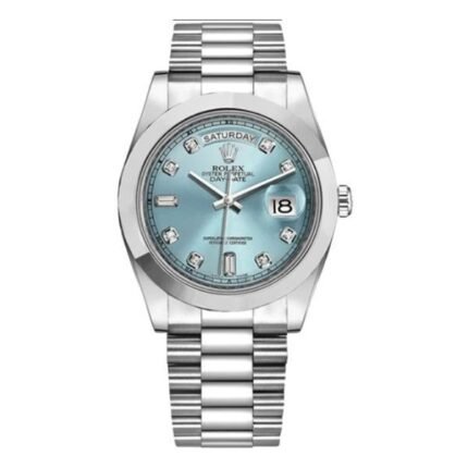 Rolex Day Date Ii 218206 Ice Blue Diamond Platinum 41Mm President Bracelet Men'S Watch - Luxury Souq